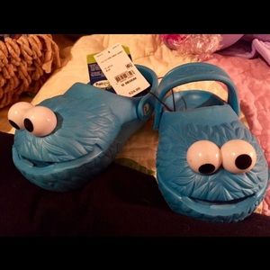 NEW w/Tag. “Crock style” Cookie Monster sandals.